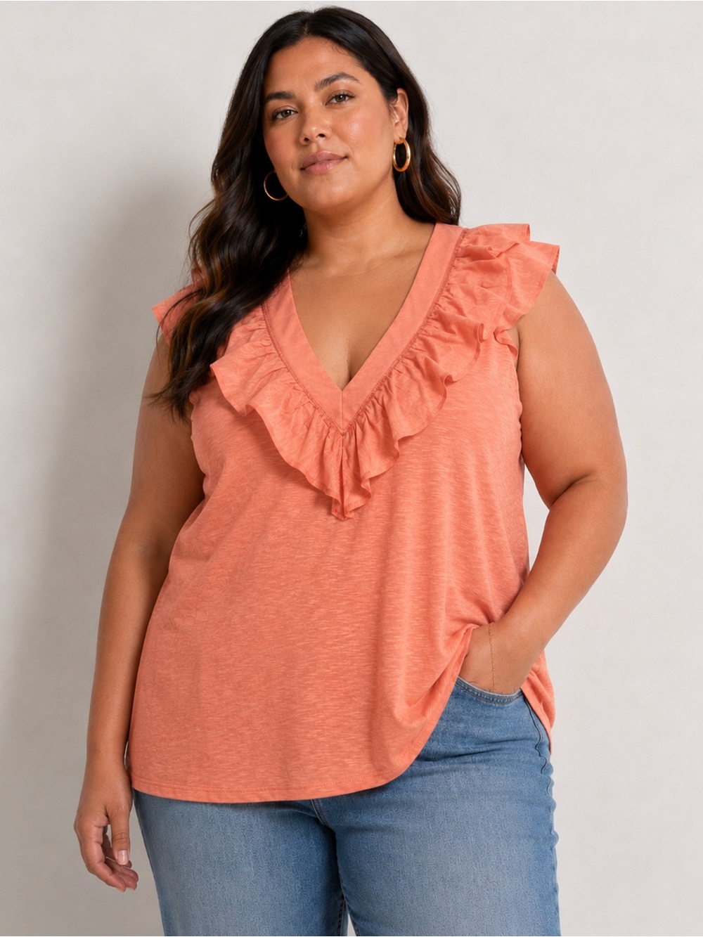 Nation Los Angeles‎ Golda Bellini ruffled tank XXL